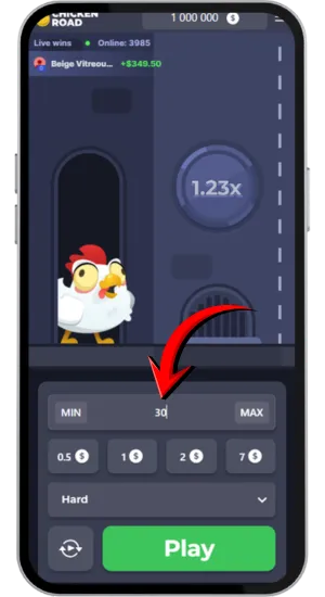 Setting bet wager amount