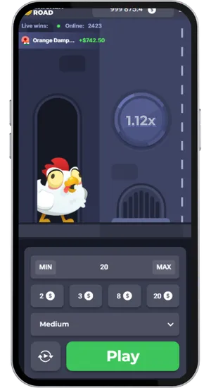 Chicken Road schermata iniziale del round