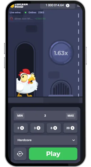 Einsatz zwischen 0,01 € und 150 € im Chicken Road Slot festlegen