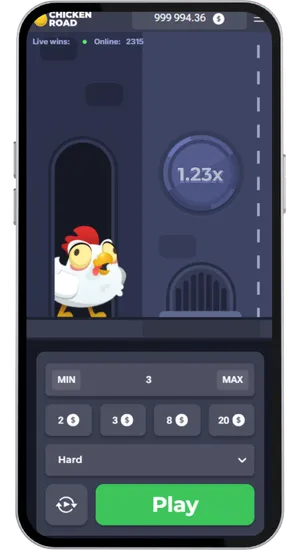 Régler une mise entre 0,01 € et 150 € sur la machine à sous Chicken Road