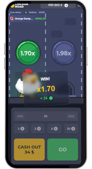 Chicken Road schermata di vincita con incasso
