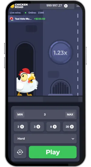 Setting stake between £0.01 and £150 in Chicken Road slot