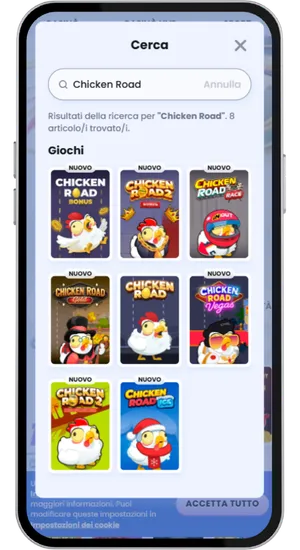 Ricerca e apertura di Chicken Road nella lobby del casinò
